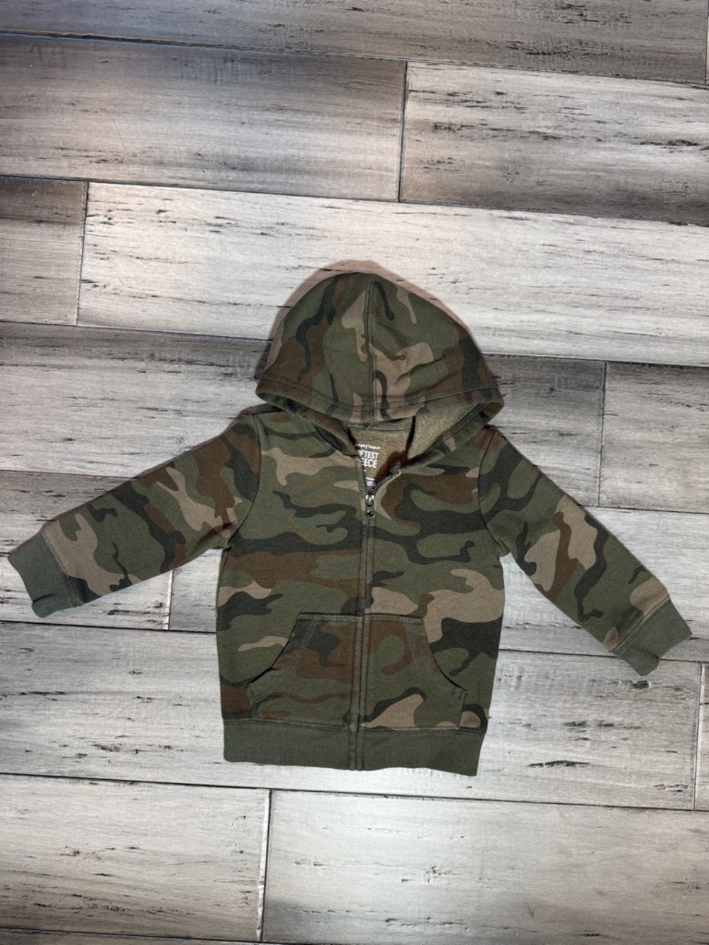 NWOT Kids Camo Zip-Up Hoodie - Green Camo size 12 M